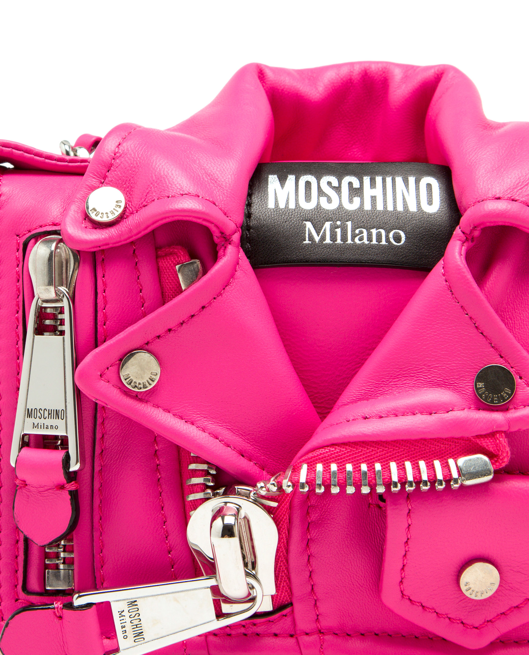 Moschino Biker Jacket Leather Shoulder Bag in Fuchsia (Purple) Lyst