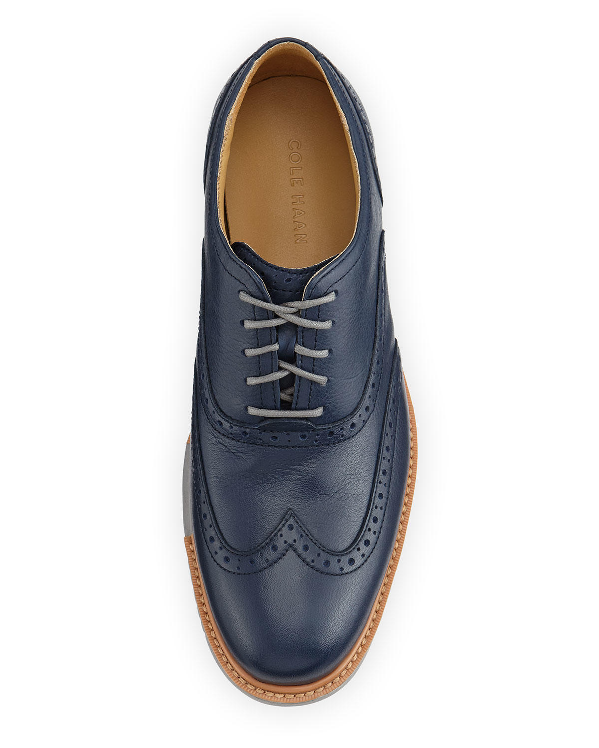 blue cole haan wingtips