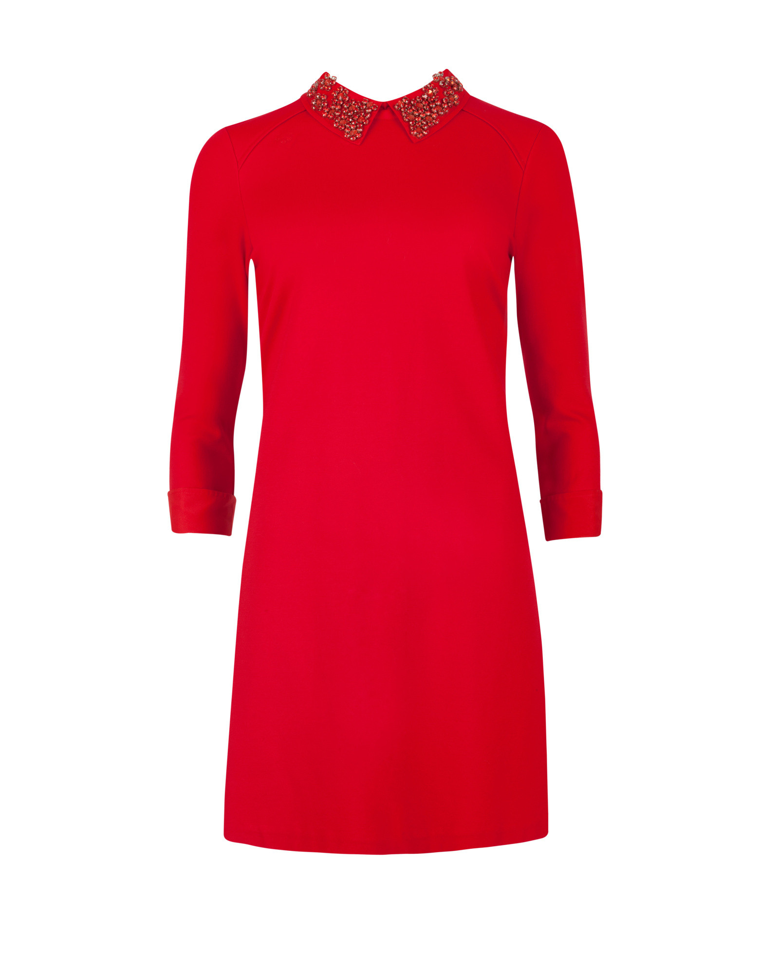 red collar dress