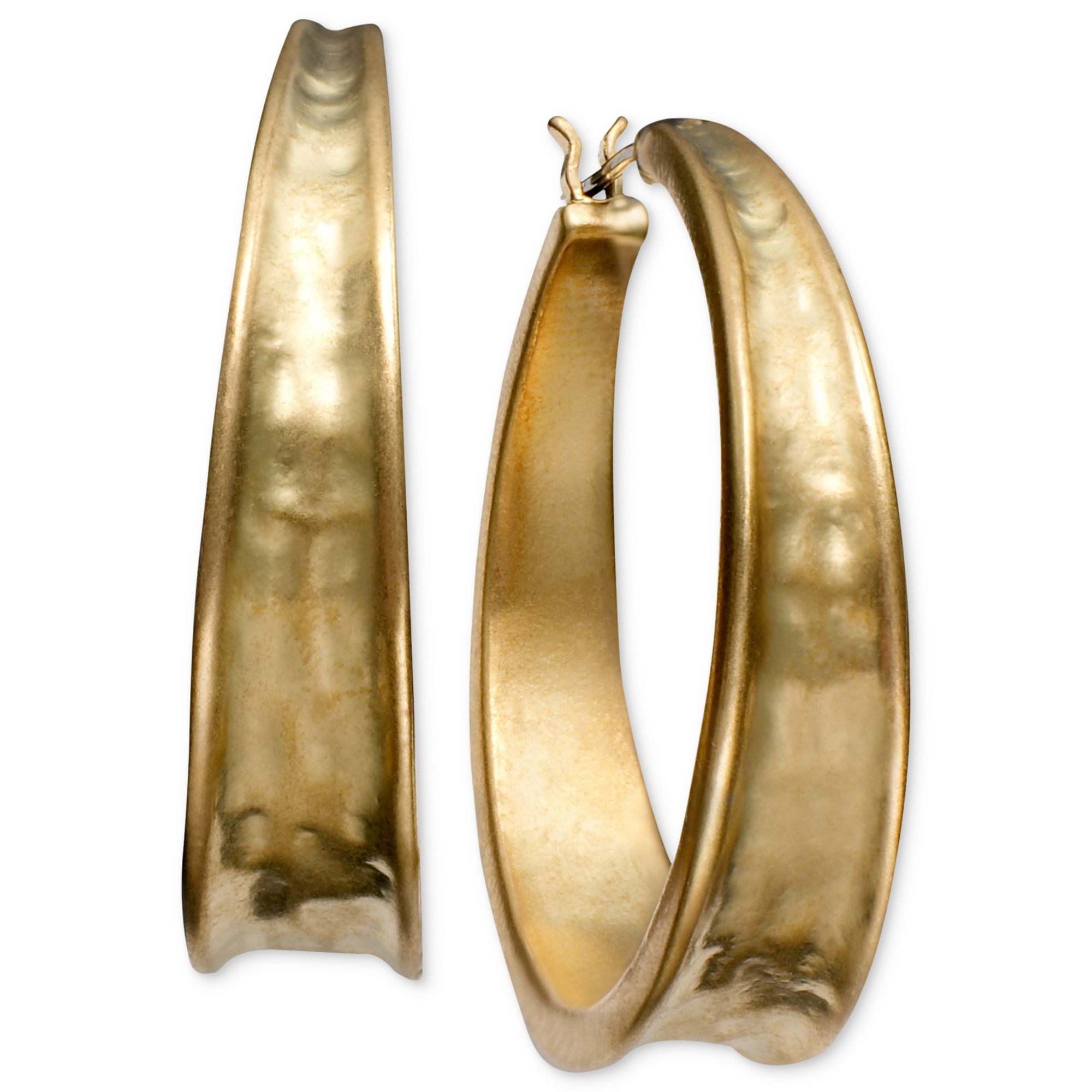 Lauren by Ralph Lauren Goldtone Hammered Hoop Earrings in Metallic Lyst