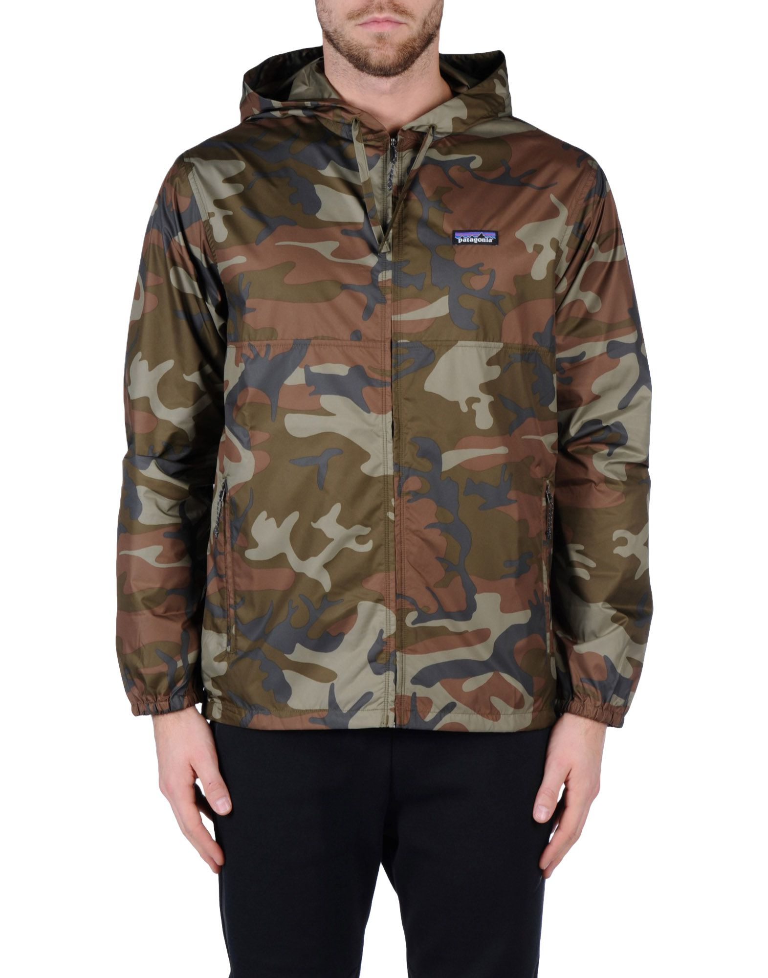 Patagonia Synthetic Hooded Lightweight Nylon Jacket in Military Green
