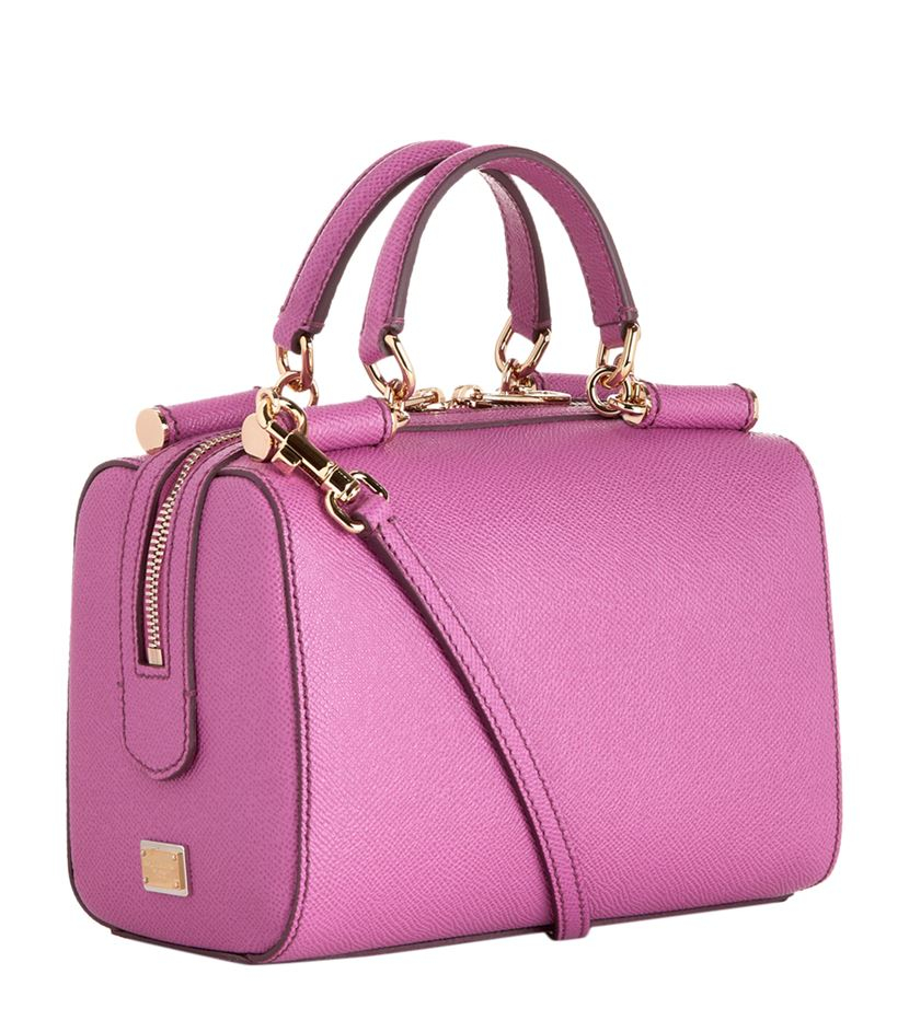 Dolce & gabbana Dauphine Printed Calfskin Mini Box Bag in Pink | Lyst