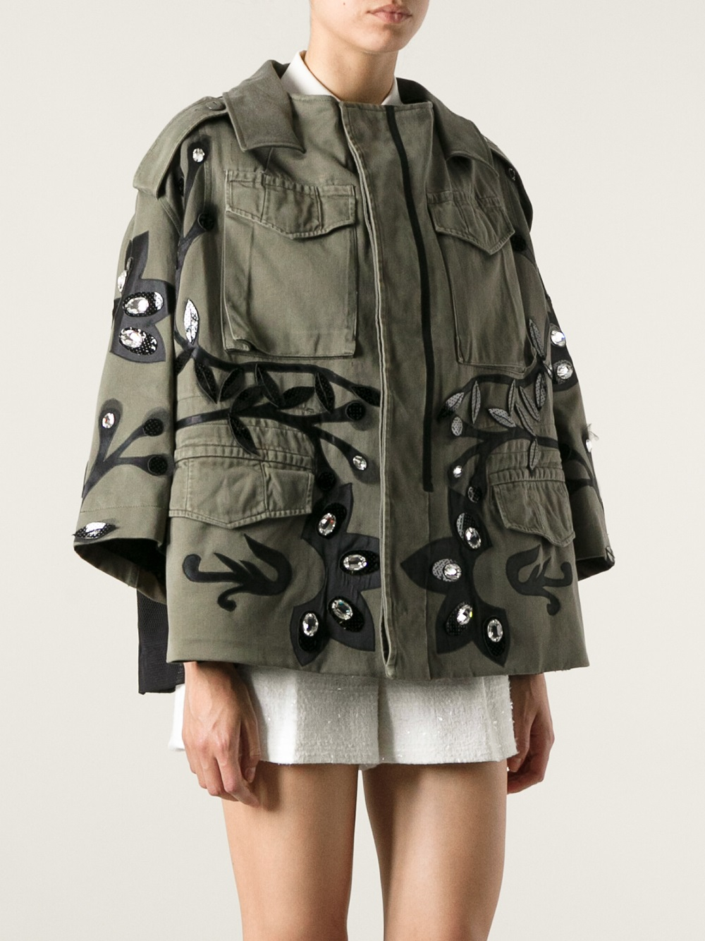Antonio Marras Embellished Military Jacket in Green (Natural) - Lyst