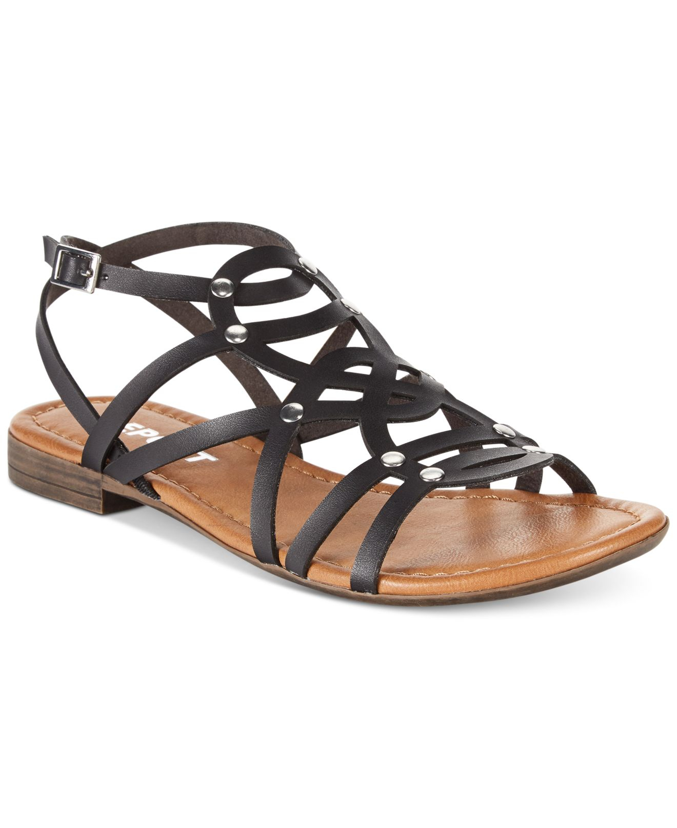 Report Gamma Flat Gladiator Sandals in Black | Lyst