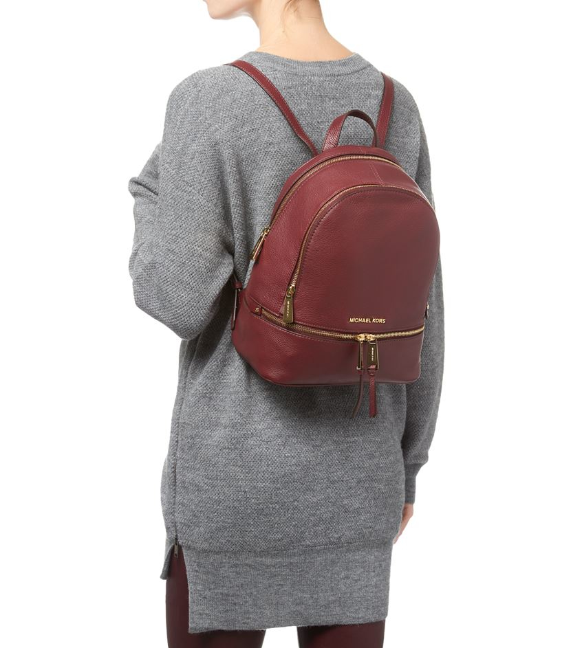 michael michael kors rhea medium embellished leather backpack