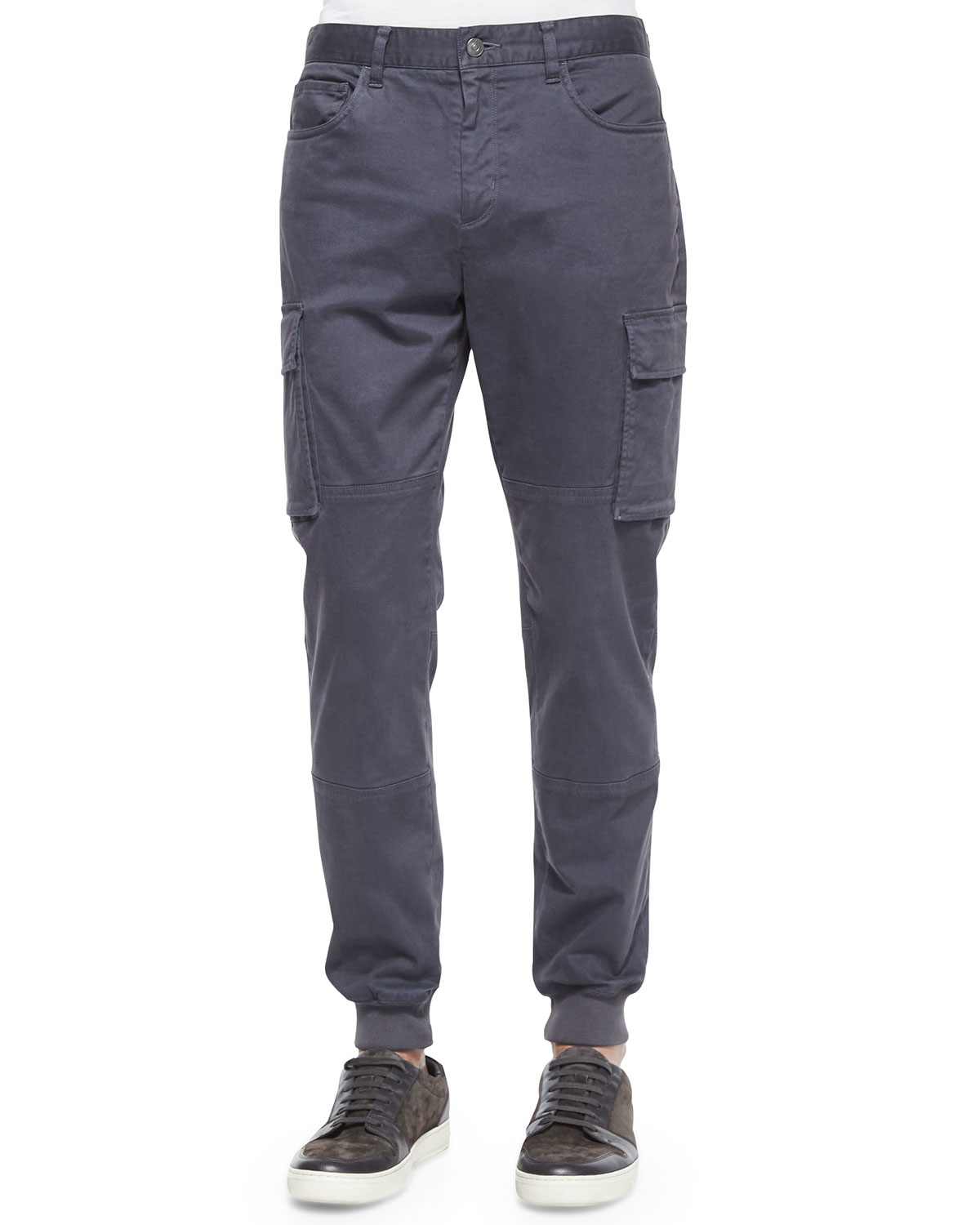 Vince Stretch-twill Cargo Jogger Pants in Gray for Men | Lyst