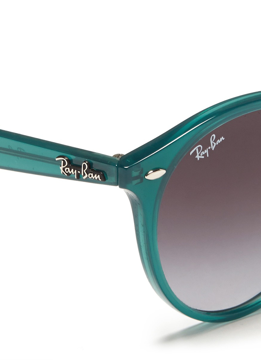 Ray-Ban 'rb2180' Round Frame Acetate Sunglasses in Green | Lyst