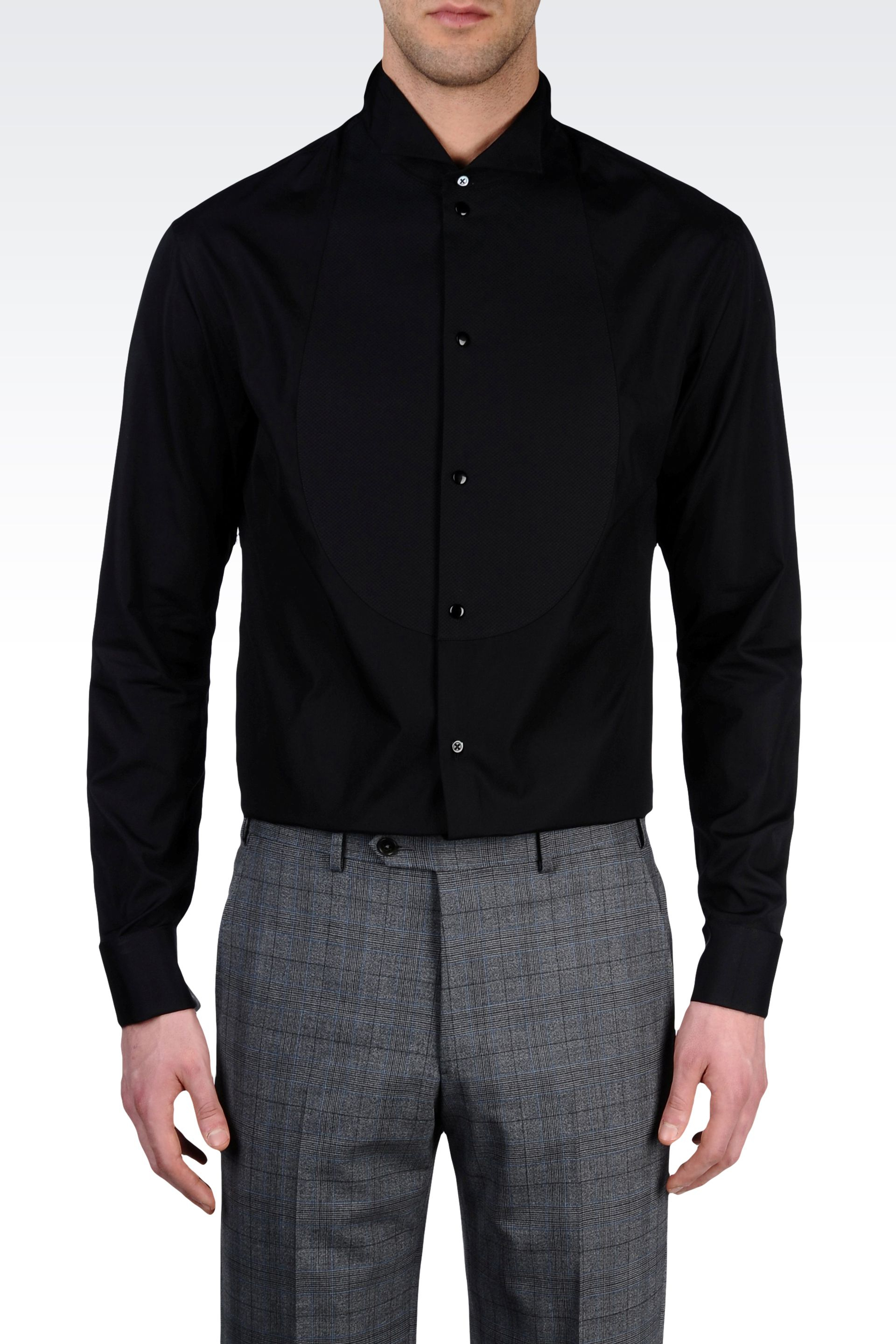 Armani Dress Shirt with Butterfly Collar in Black for Men ...