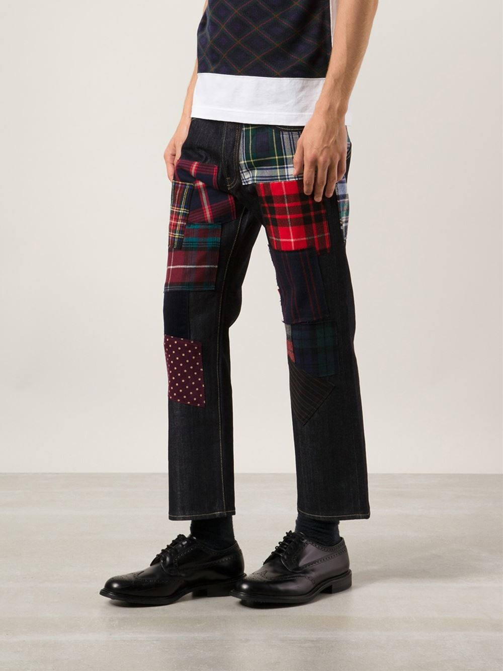 comme des garcons plaid pants