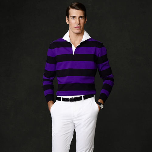 Ralph Lauren Purple Label Striped Pima Cotton Rugby in Purple for Men | Lyst