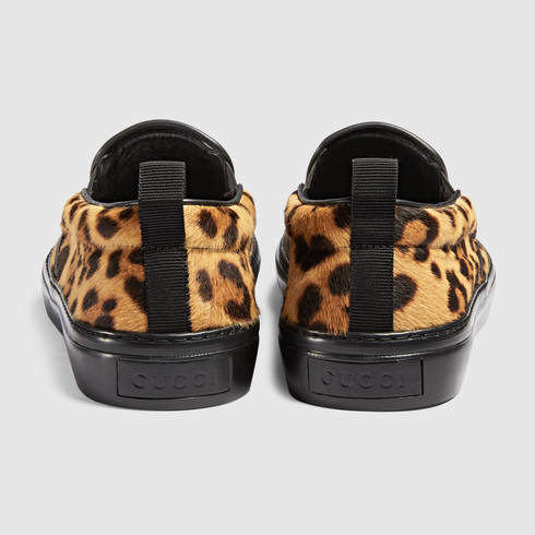 Gucci Leopard Print Slip-on Sneaker | Lyst