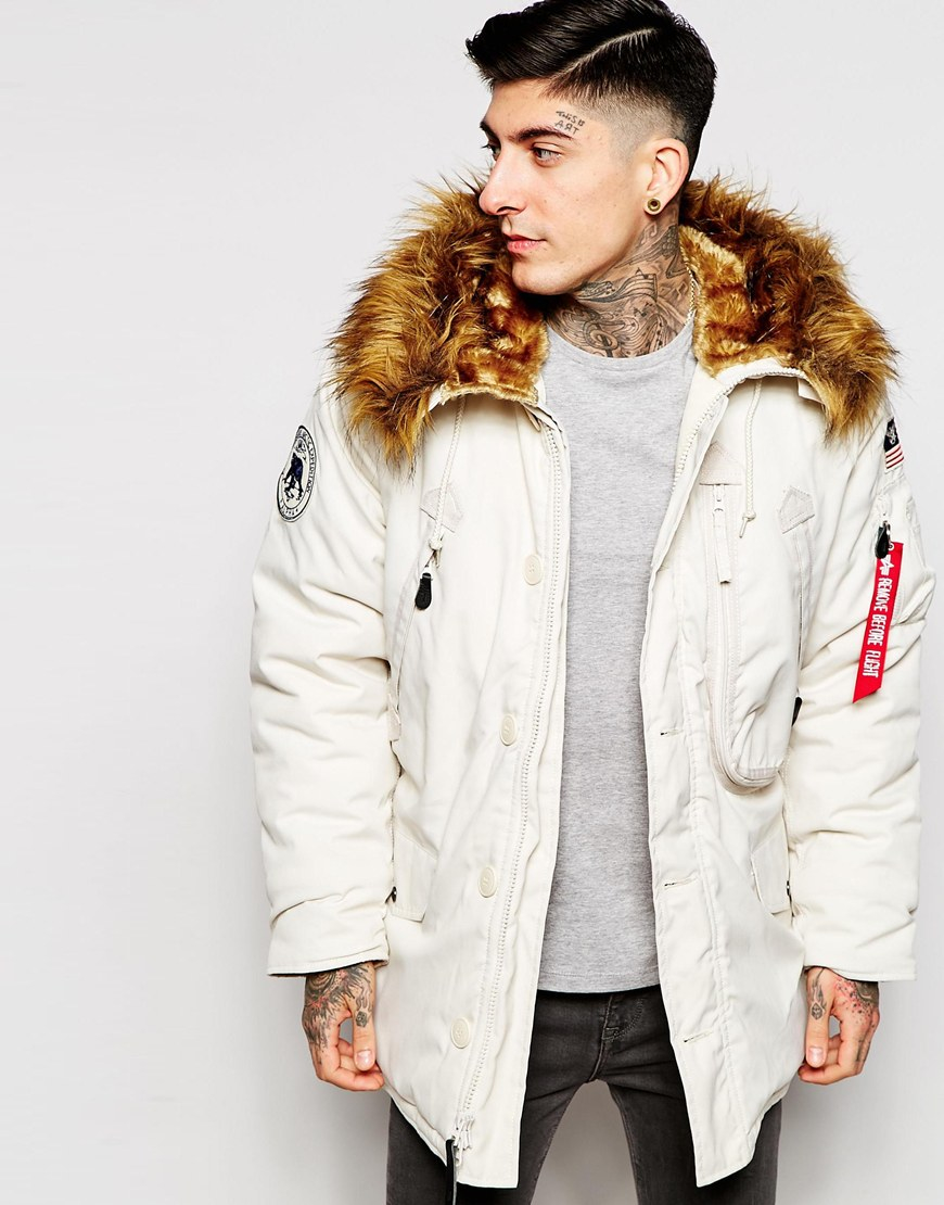 Lyst - Alpha Industries Polar Parka in White for Men