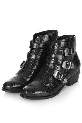 croc buckle boots