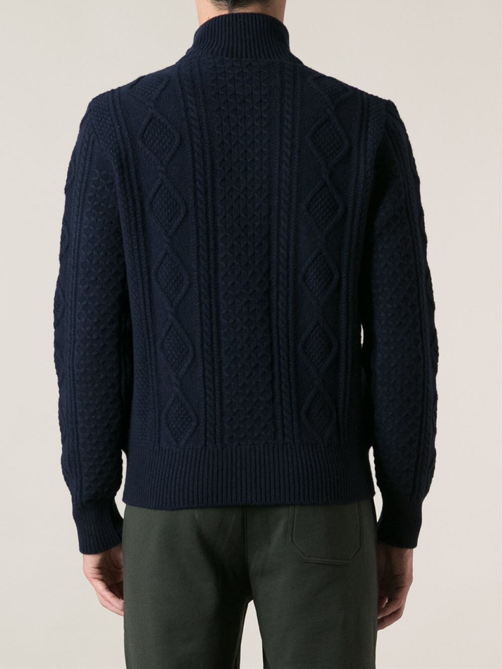 Lyst - Moncler Padded Cardigan in Blue for Men