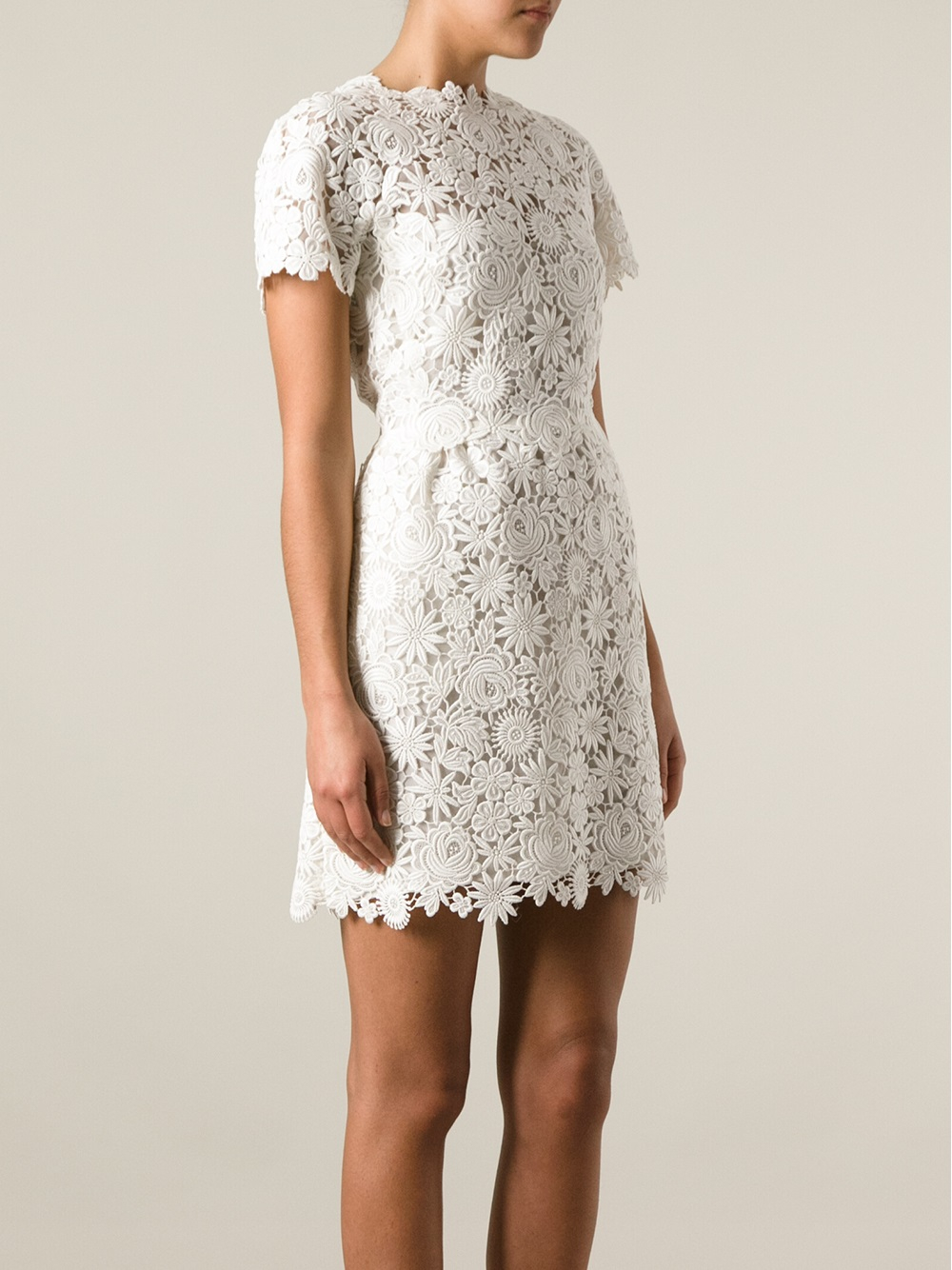 Valentino Lace Dress in White | Lyst