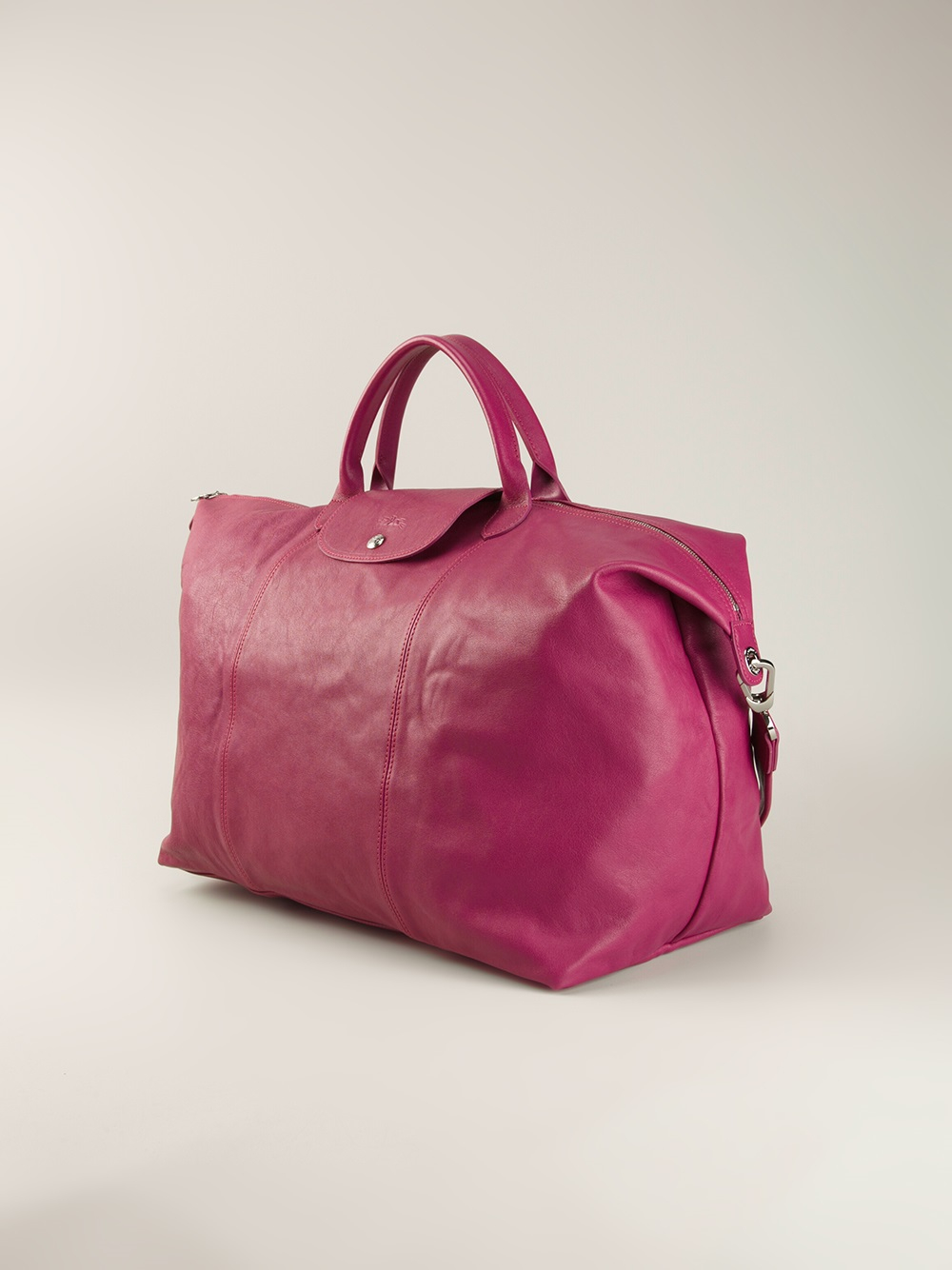 pink leather holdall