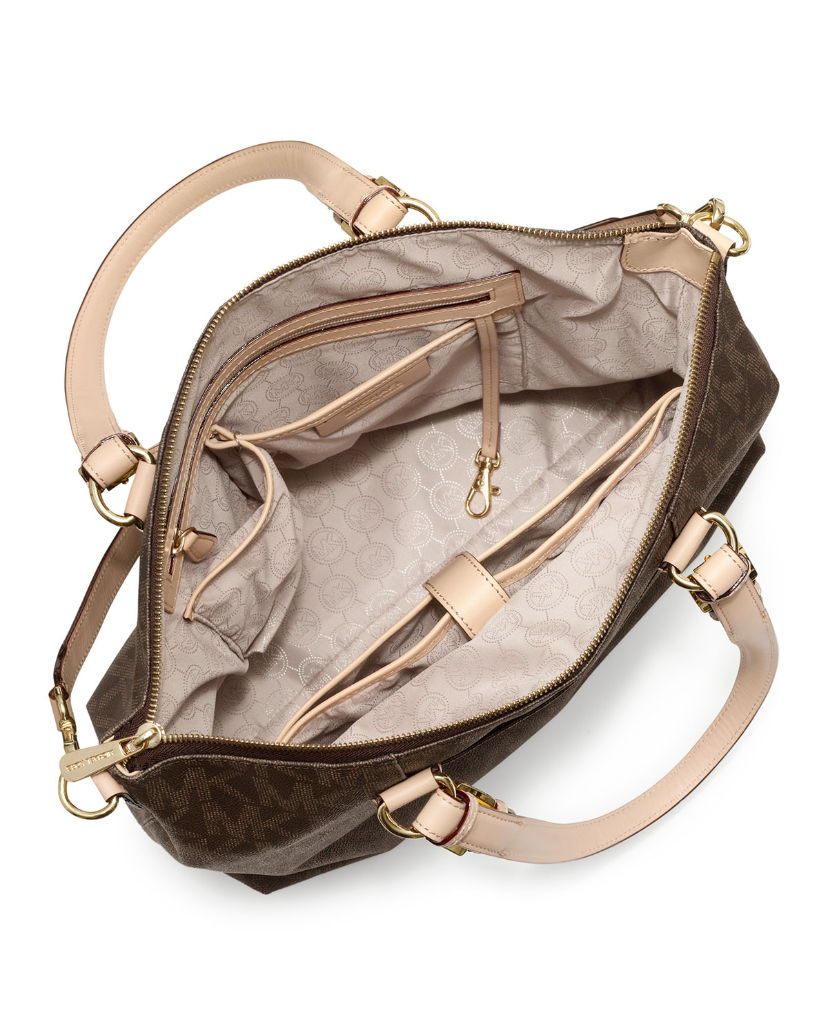 Lyst Michael Kors Jet Set Logo Multifunction Tote In Brown Gallery