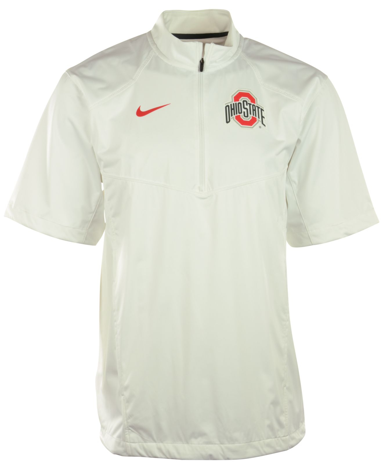 Nike Men'S ShortSleeve Ohio State Buckeyes HalfZip Jacket in White