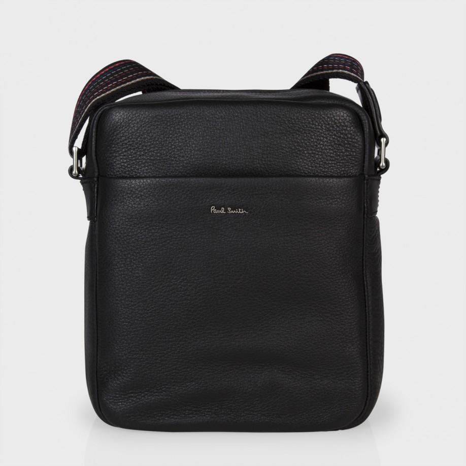 Paul Smith Black Leather &#39;City Webbing&#39; Small Cross-Body Bag for Men - Lyst