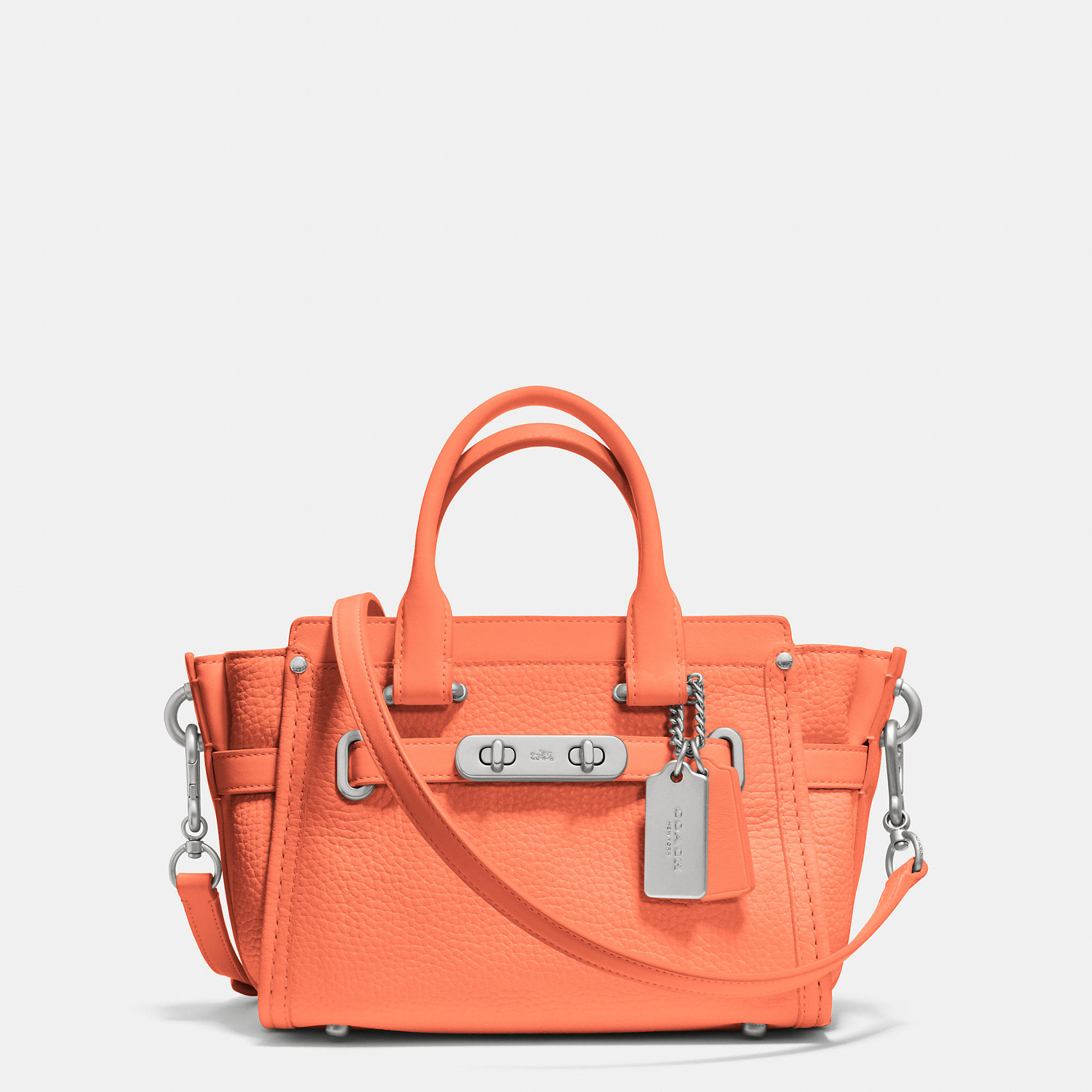 Lyst Coach Swagger 20 In Pebble Leather Orange Gallery