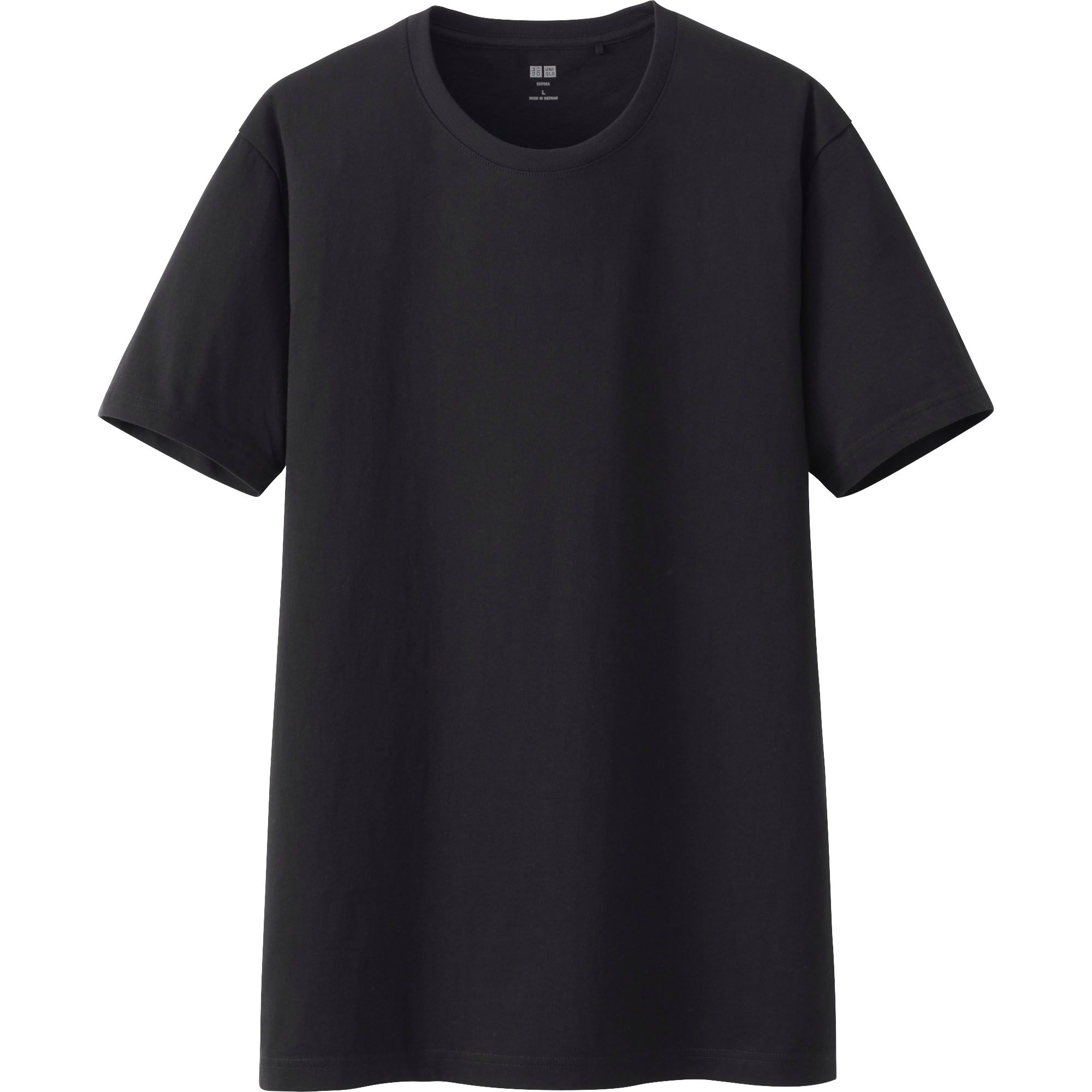 Uniqlo Men Supima Cotton Crew Neck Short Sleeve T-shirt in Black for ...