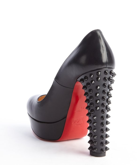 Christian louboutin Leather Spike Detailed Platform Taclou Pumps ...