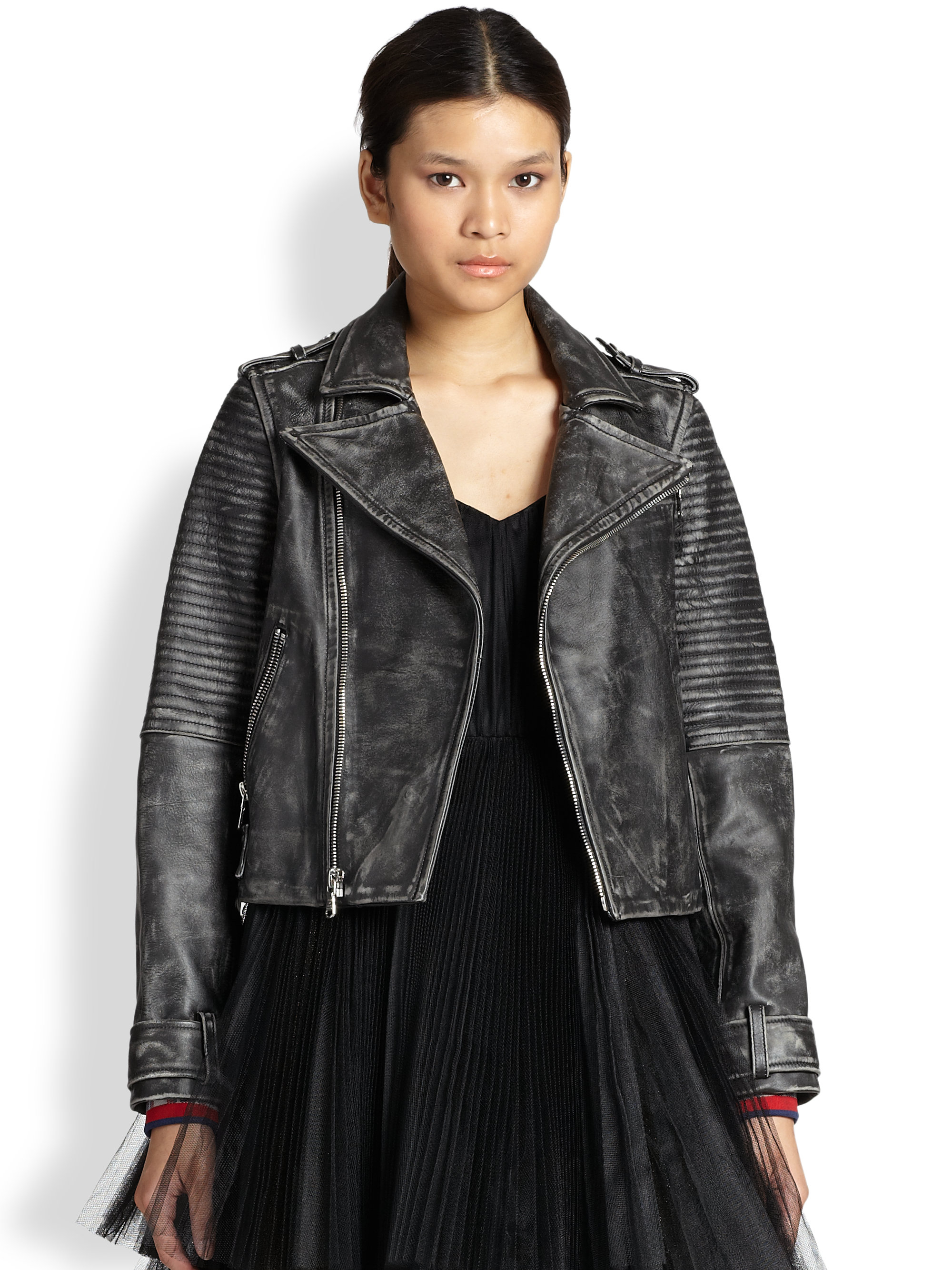marc jacobs leather coat