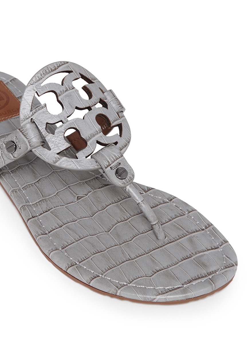 grey tory burch miller sandals