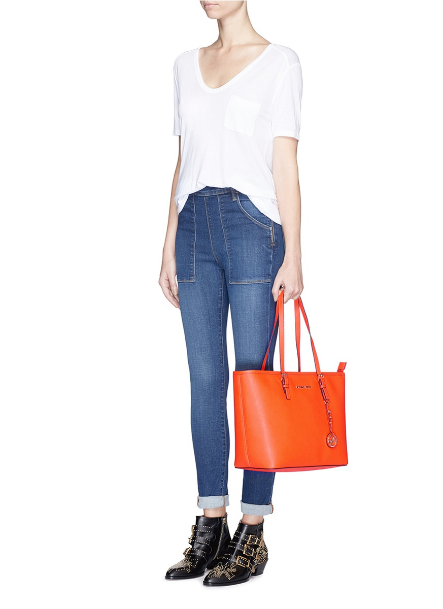 michael kors jet set travel saffiano leather tote
