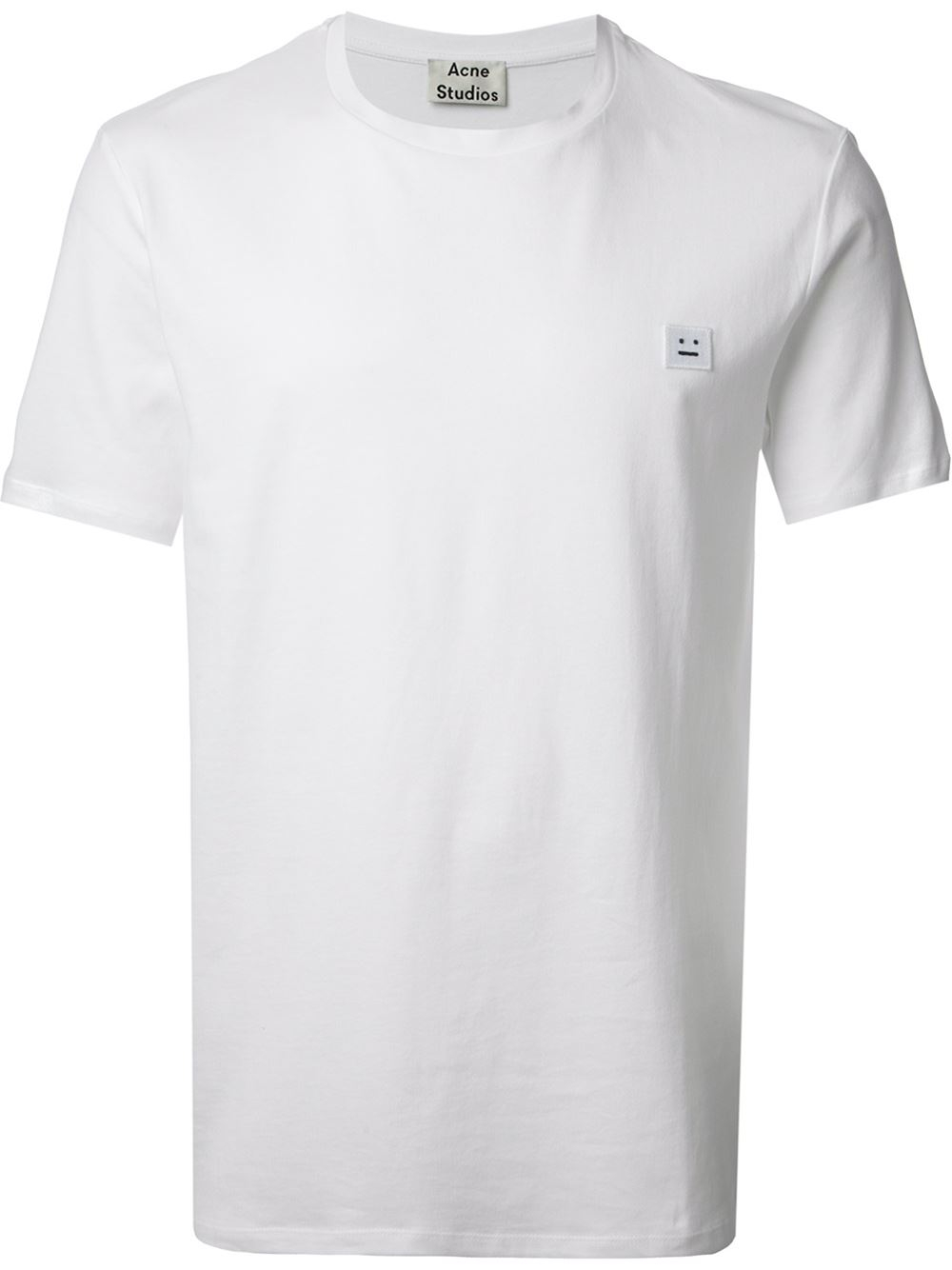 Acne Studios 'Measure-Face Badge' T-Shirt in White for Men - Lyst