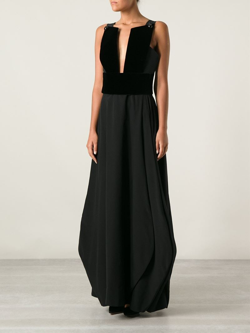 Giorgio Armani Silk Evening Dress in Black - Lyst