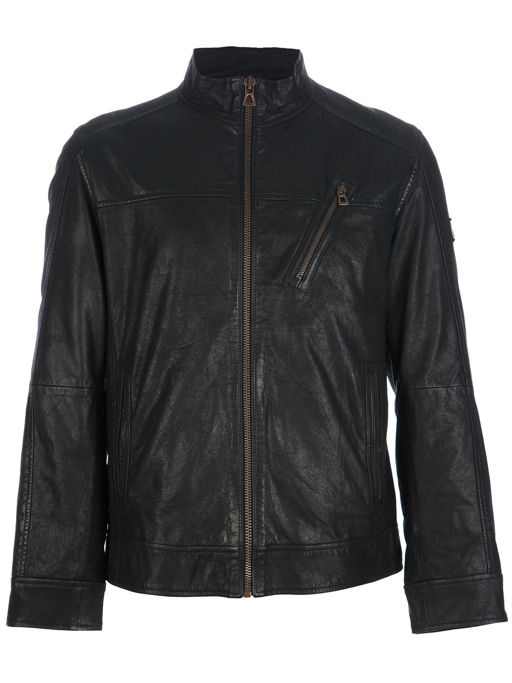 hugo boss orange leather jacket