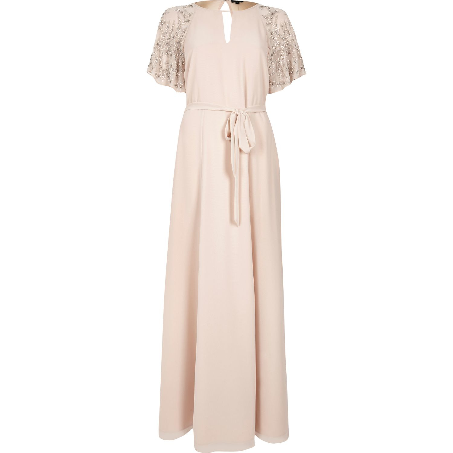 pink embellished maxi dress