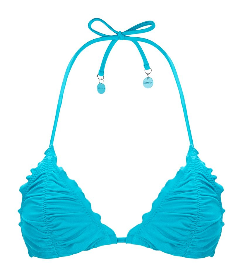 Seafolly Shimmer Slide Triangle Bikini Top in Blue | Lyst