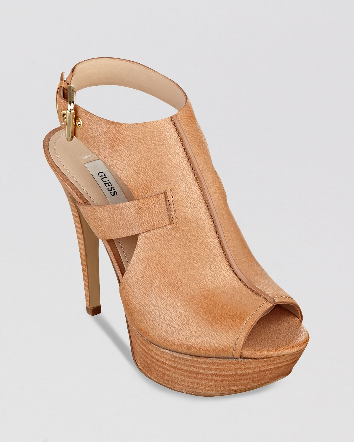 Lyst - Guess Open Toe Sandals - Ofria High Heel in Brown