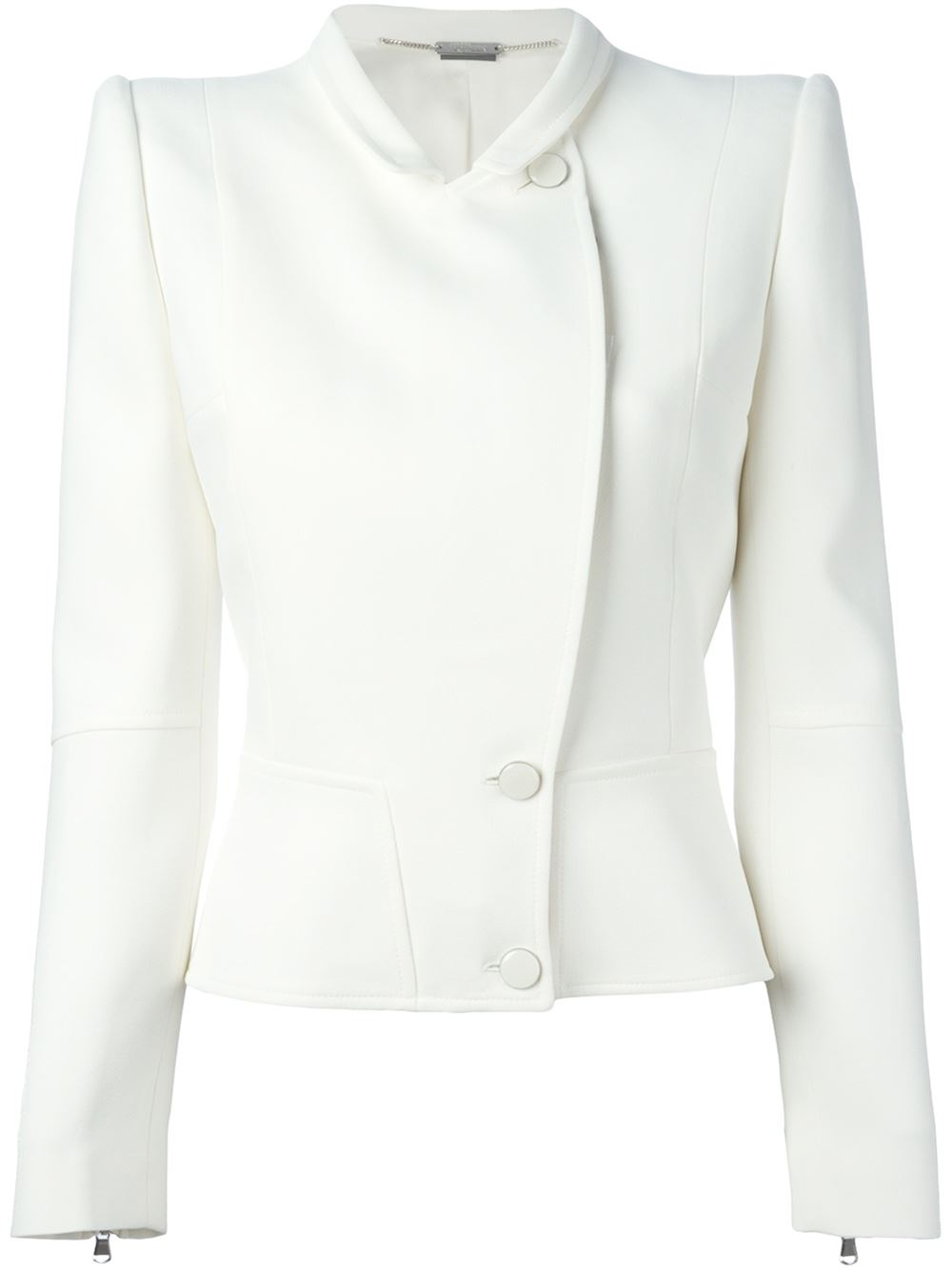 Alexander mcqueen Fitted Peplum Jacket in White Lyst