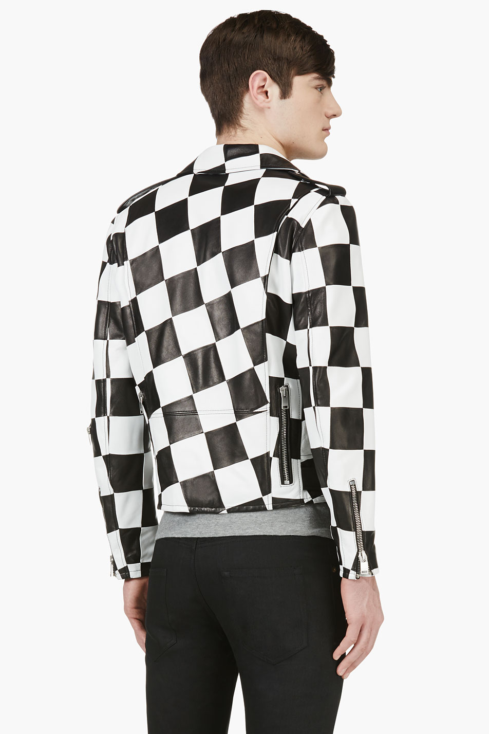 saint laurent checkered leather jacket