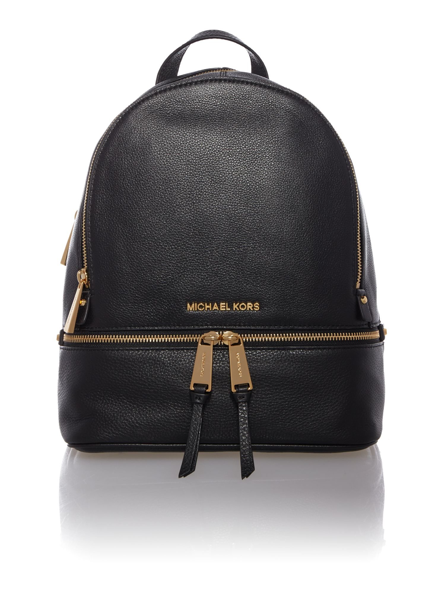 Michael kors Rhea Zip Black Small Backpack in Black | Lyst