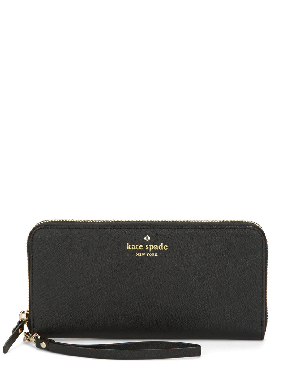 Kate spade new york Leather Zip Wallet in Black | Lyst