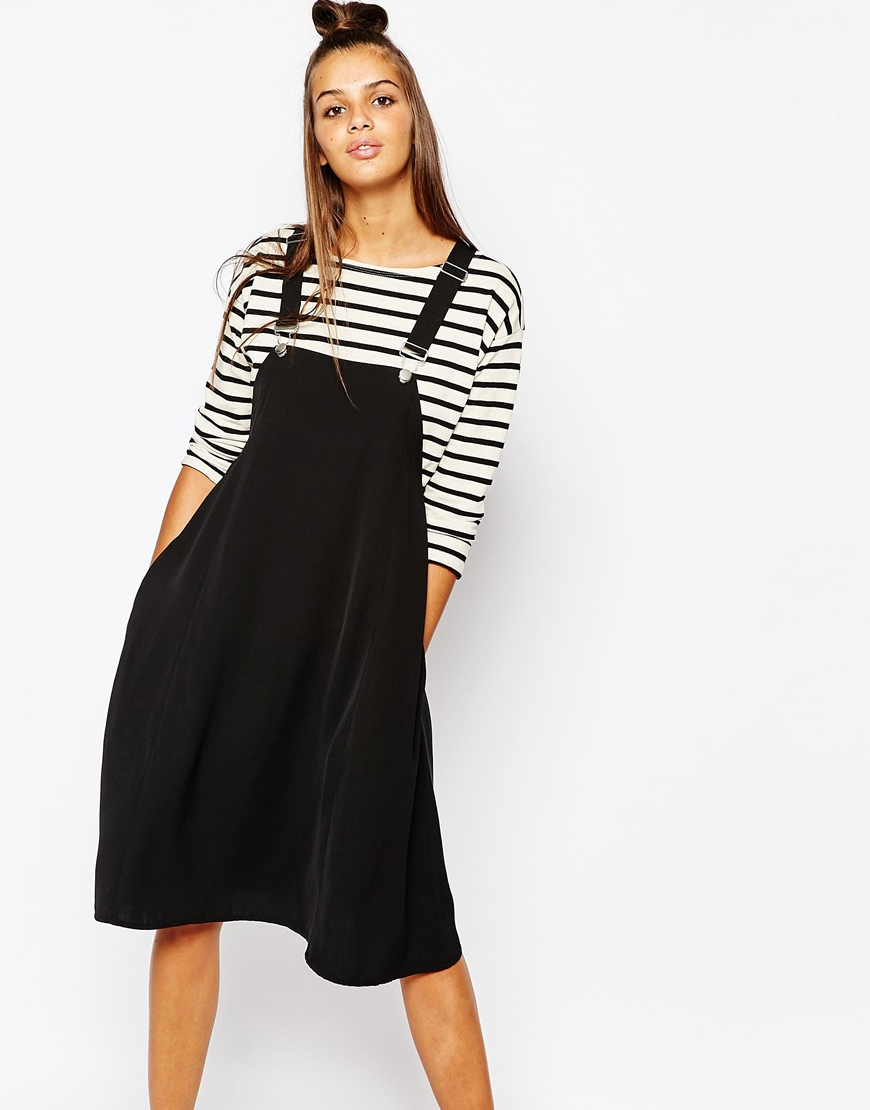 dungarees midi dress