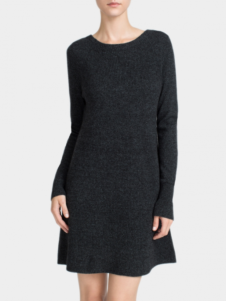 Lyst White + Warren Cashmere Shaker Knit Dress in Black