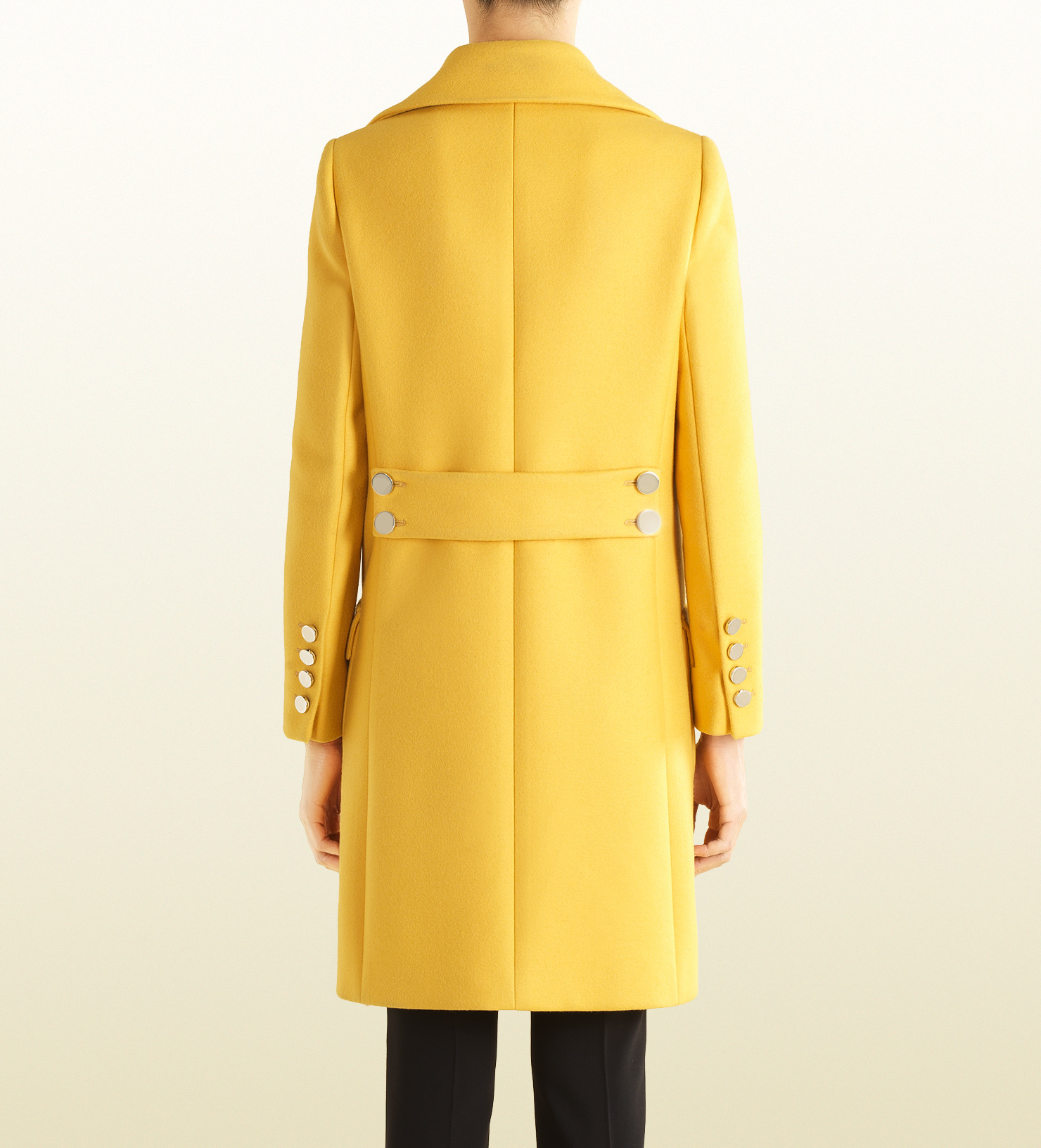 Gucci Yellow Wool Coat in Yellow Lyst