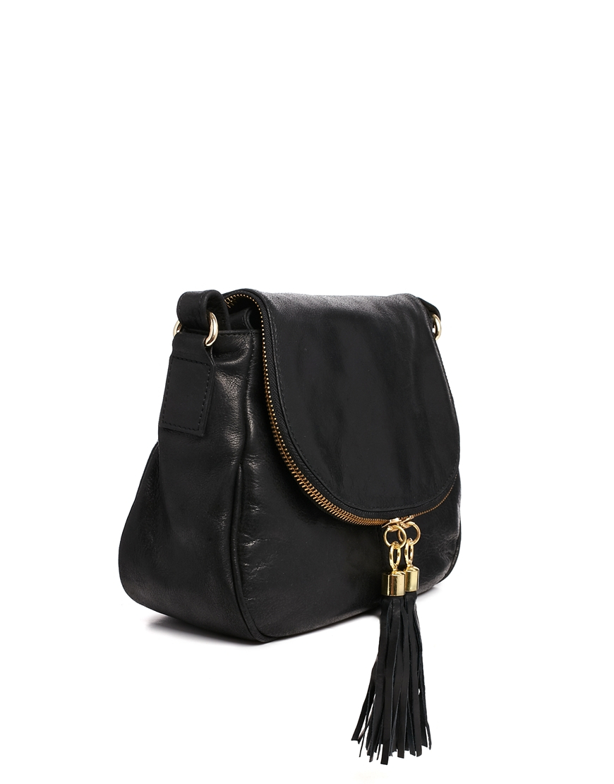 Urbancode Leather Black Crossbody Bag - Lyst