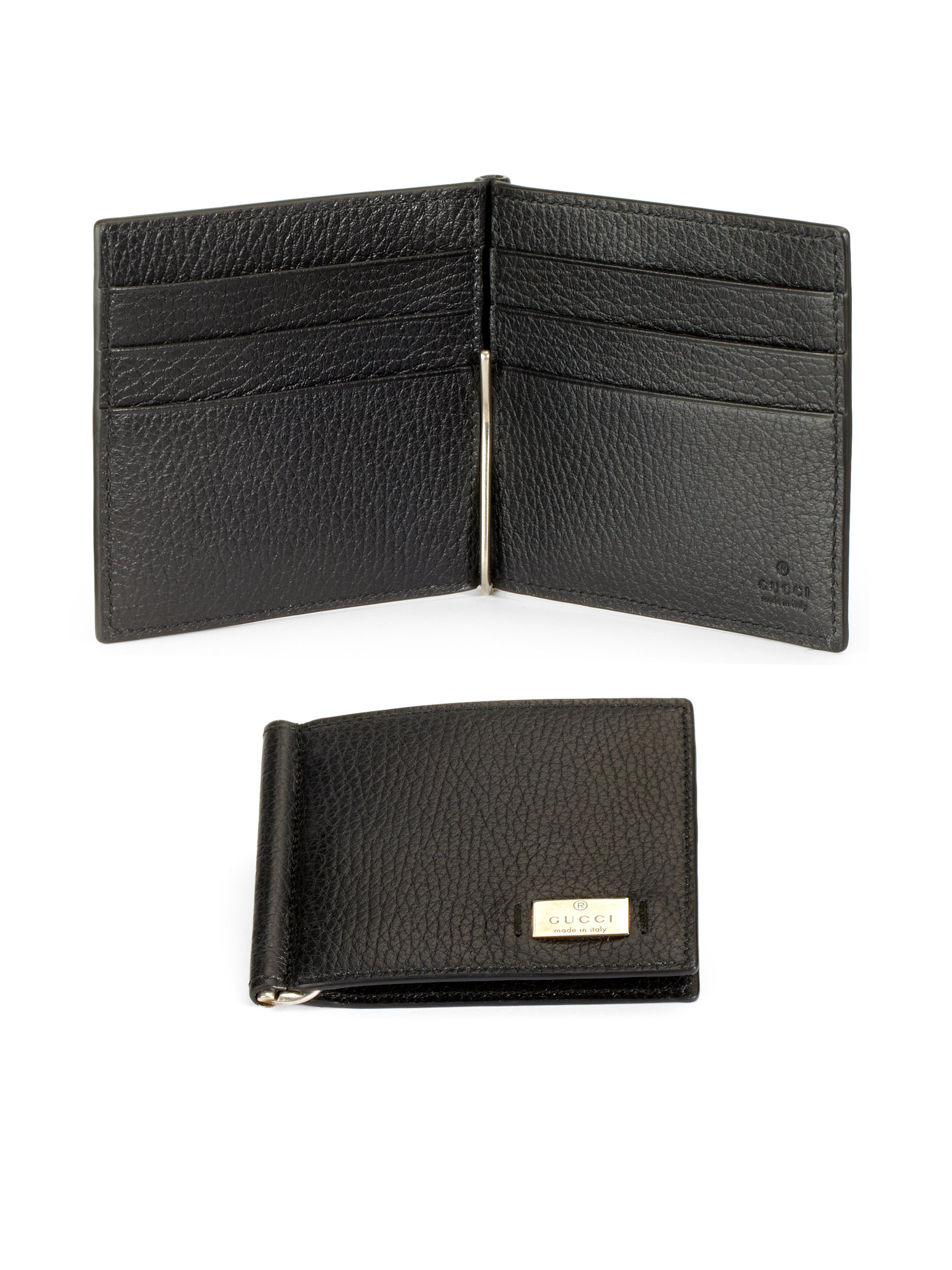 Gucci Leather Money Clip Wallet in Black for Men Lyst