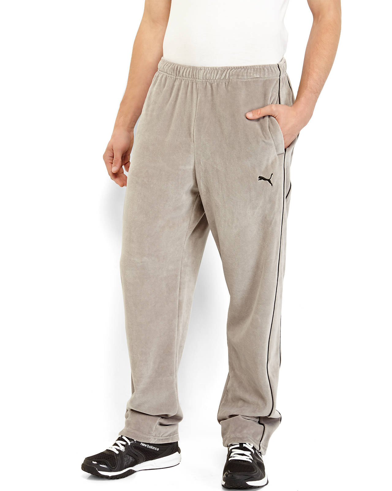 PUMA Grey Velour Pants in Gray for Men 