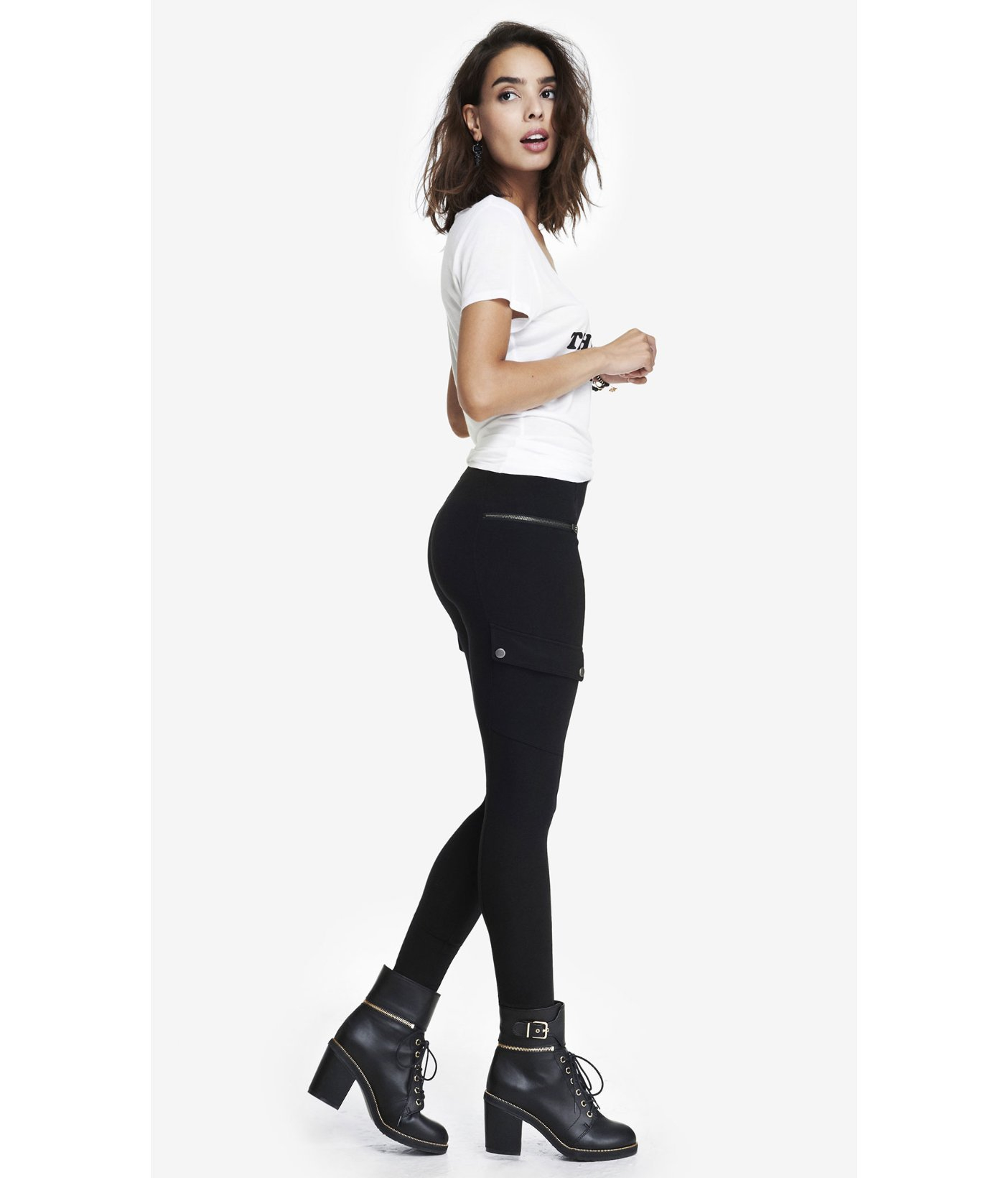 Sexy Stretch Cargo Legging - Black 