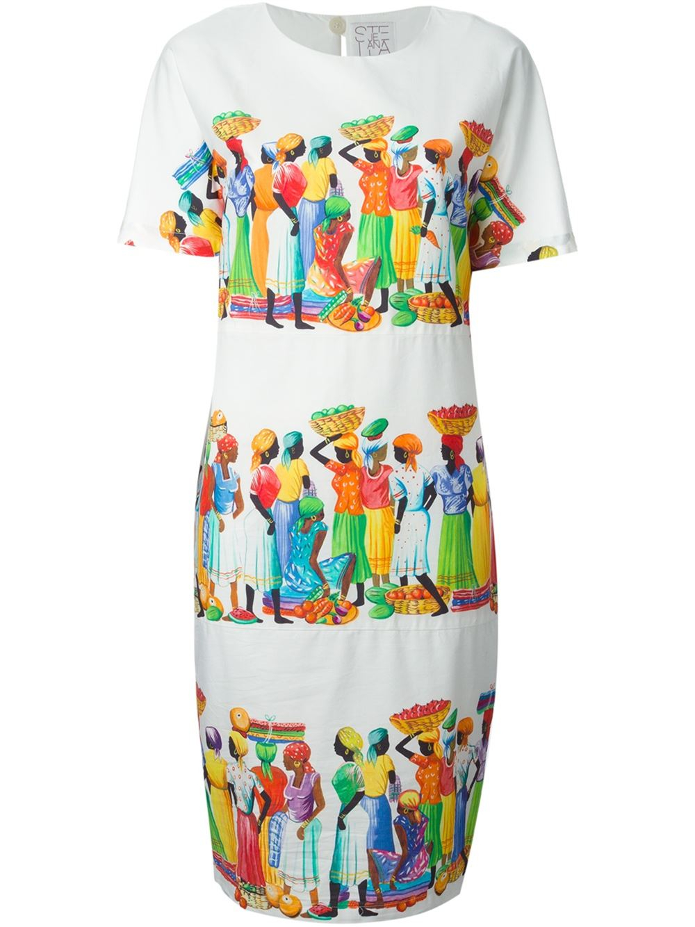 Stella Jean Haitian Print Dress in White | Lyst