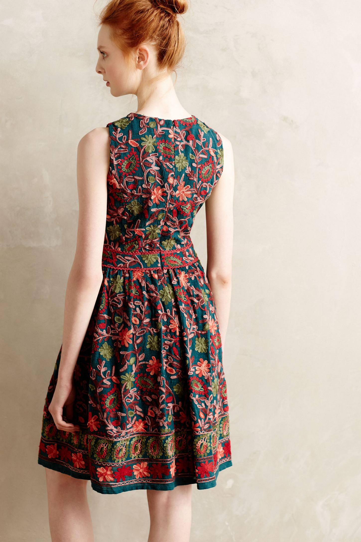 Anthropologie Needlepoint Garden Dress in Green Lyst