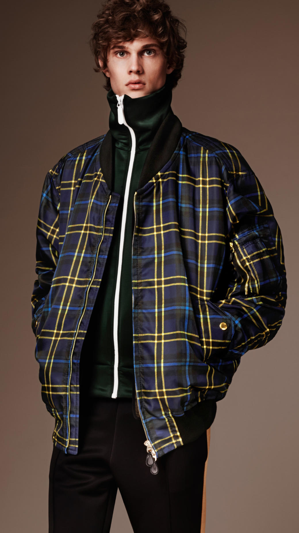 tartan bomber jacket