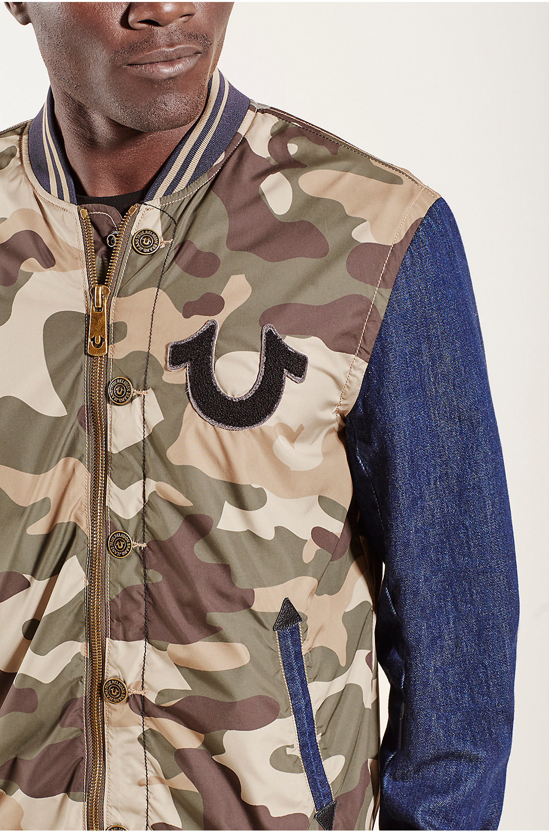 True religion Collegiate Camo Denim Mens Jacket in Green for Men Lyst